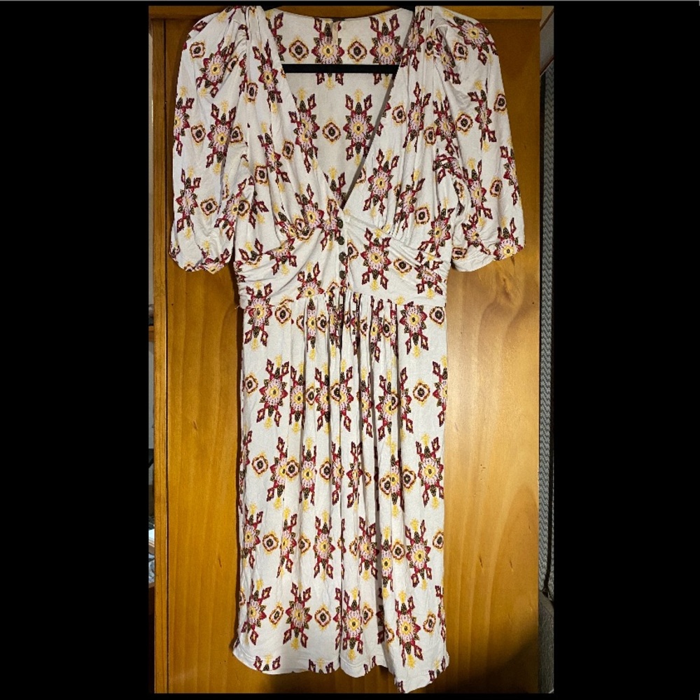 Free People Deep V Patterned Sundress